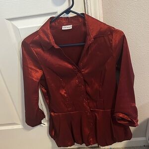 Harve Benard Shimmering Copper Blouse